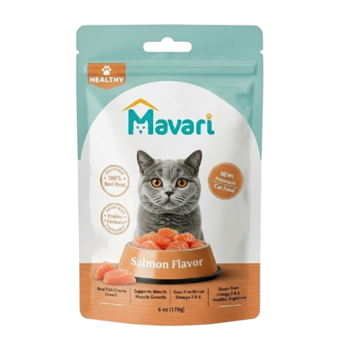 Bag of IQ cat food with black packaging and white text